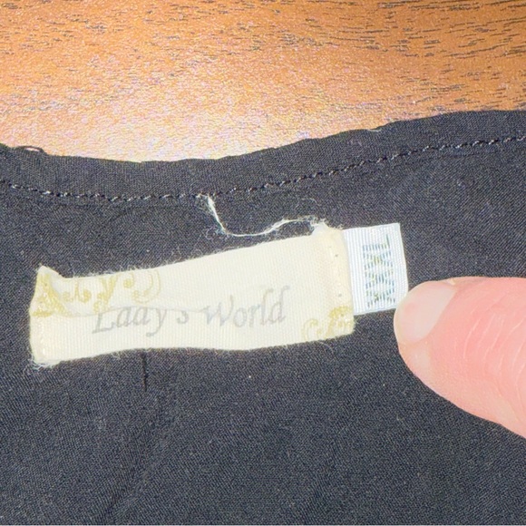 Lady’s World Black Fringe Tunic Boho Embroidered Straps Sleeveless Top XL - Picture 6 of 8